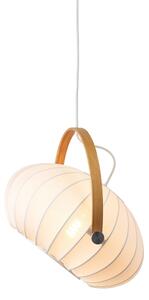 Halo Design 746347 - Висяща лампа на кабел DC 1xE27/40W/230V Ø 40 см бяла/дъб