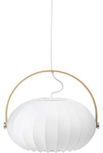 Halo Design 746347 - Висяща лампа на кабел DC 1xE27/40W/230V Ø 40 см бяла/дъб