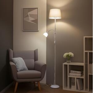 Brilagi - Подова лампа CERIA 1xE27/100W/230V + 1xE14/25W бяла/сива
