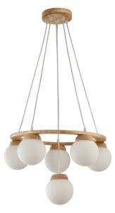 Brilagi - Подвесен полилей на кабел VISBY WOOD 6xE27/60W/230V, диаметър 58 см, дърво