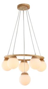Brilagi - Подвесен полилей на кабел VISBY WOOD 6xE27/60W/230V, диаметър 58 см, дърво