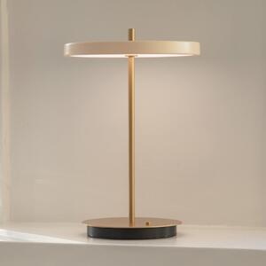 UMAGE LED акумулаторна настолна лампа Asteria Move перлено бяло/месинг 31cm, Затъмняване, Злато / месинг, Дневна/трапезария, Метал, Дизайн