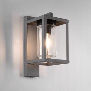Trio Lighting Външна стенна лампа Lunga със сензор за здрач, Черен, Метал, Модерен