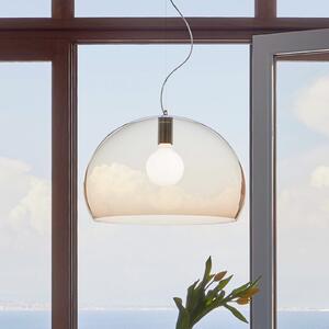 Kartell Висяща лампа FL/Y, Ø 52 cm, кафява, Затъмняване, Кафяв / ръждив, Дневна/трапезария, Пластмаса, Дизайн