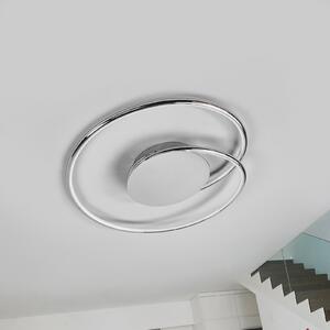 Lindby LED лампа за таван Joline, комплект от 2 броя, Ø 46 cm, цвят хром, Металик, Дневна/трапезария, Метал, Модерен