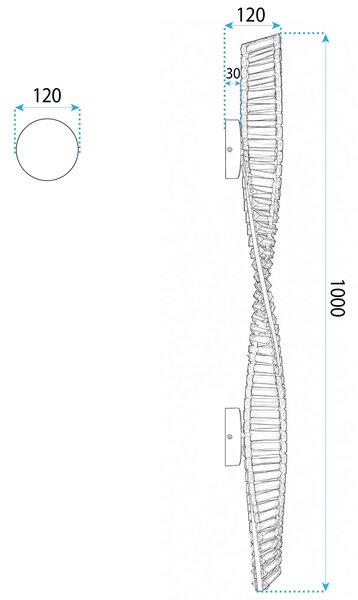 СТЕНЕН LED АПЛИК APP1952-W 100cm GOLD