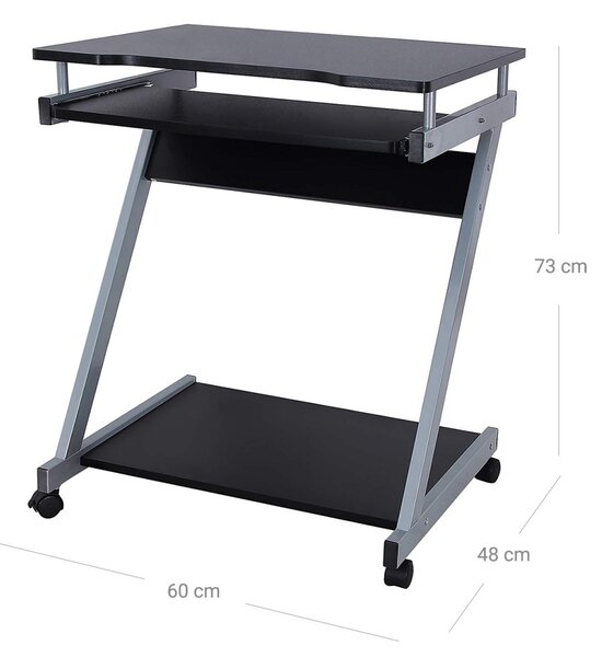 Бюро Vasagle Black 60x48x71,5 cm