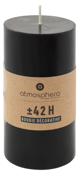 Свещ без аромат atmosphera Hugo, Кръгла, 7x13 см, Черна