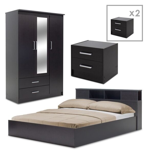 Комплект мебели за ученическа спалня Nap Pako World Wenge 80x37x123 cm