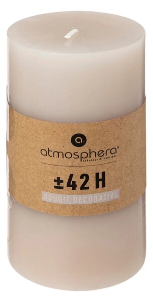 Свещ без аромат atmosphera Hugo, Кръгла, 7x13 см, Taupe