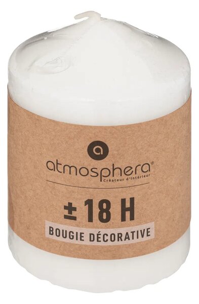 Свещ без аромат atmosphera Many, Кръгла, 7x9 см, Бяла