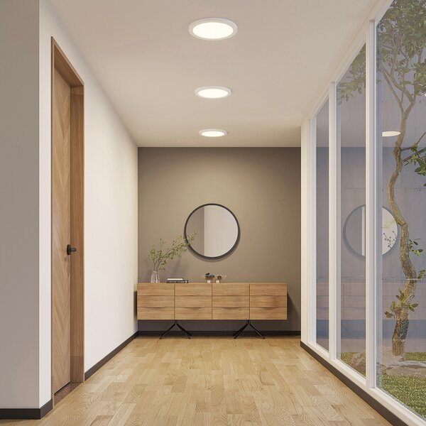 PRIOS Prios LED лампа за таван Aureka, комплект от 2 броя, сензорна, Ø 33 cm, бяла, Бял, Дневна/трапезария, Алуминий, Модерен, Кръгъл директен таван