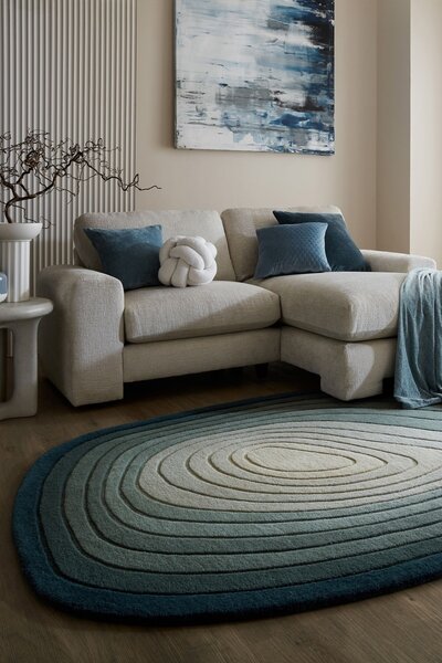 Овален килим Puddle Ombre Wool Ombre Blue 160x230 cm, Flair Rugs