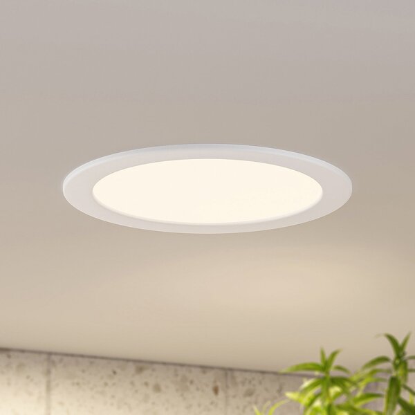 PRIOS Prios LED лампа за вграждане Cadance, бяла, 24cm, комплект от 10 броя, CCT, Затъмняване, Бял, Баня, Алуминий, Модерен, Осветителни тела за вграждане кръгли
