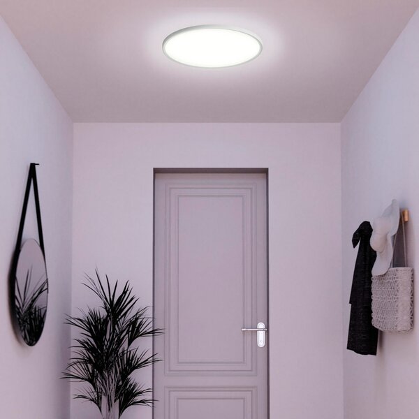 Tint Müller Licht Smart LED таванска лампа Amela, Ø 50 cm, Затъмняване, Бял, Дневна/трапезария, Пластмаса