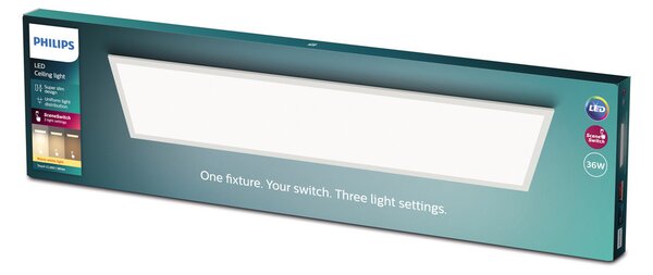 Philips Touch LED панел 120 x 30 cm бял 2 700 K, Затъмняване, Бял, кабинет / офис, Метал