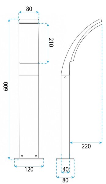 Градинска стояща LED лампа JNH033-G Black