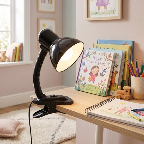 Нощна настолна лампа с щипка JNH045-1T Black
