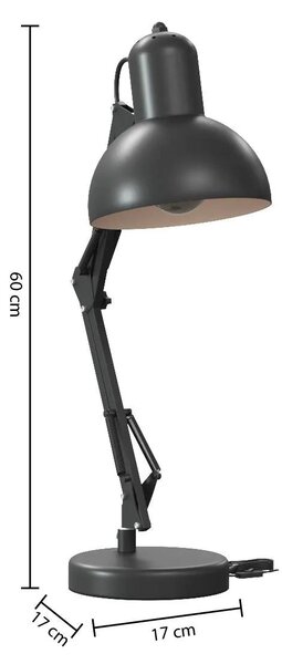 Настолна лампа atmosphera Bren, Арка, Височина 55.8 см, Черен метал