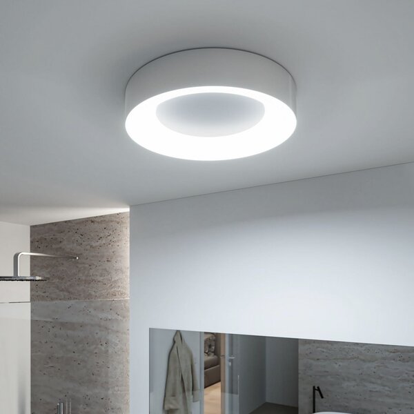Paulmann HomeSpa Casca LED таванска лампа Ø40cm, бяла/алуминий, IP44, Затъмняване, Металик, Баня, Метал, Модерен