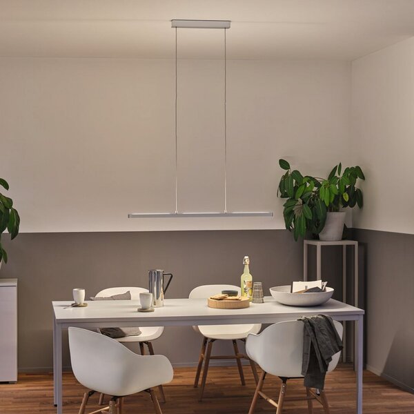 Paulmann Lento LED-висяща лампа ZigBee CCT dim хром, Затъмняване, Сив, Дневна/трапезария, Метал, Модерен