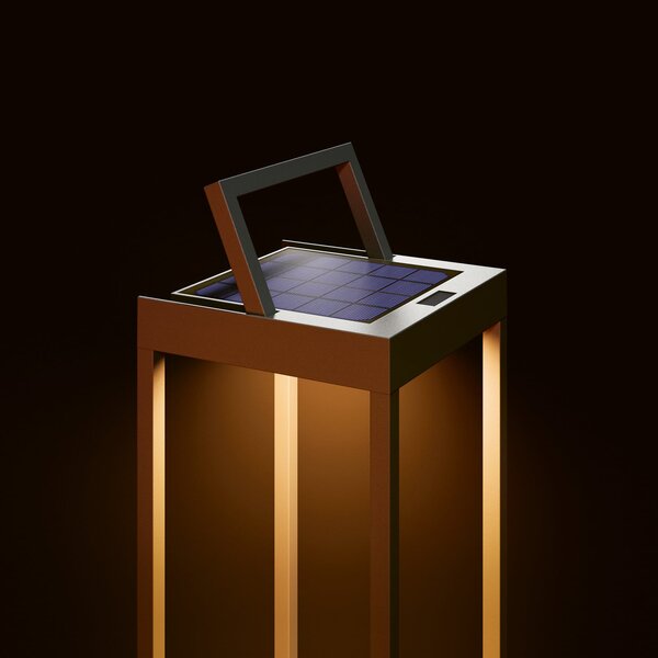 Sigor Numove LED соларна лампа, графитено сива, височина 32,5 cm, Затъмняване, Черен, Метал, Модерен