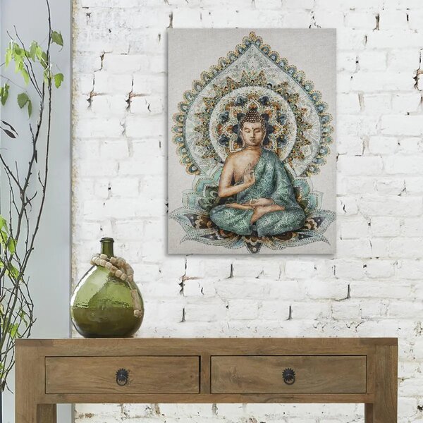 Картина atmosphera Buddha, Текстуриран принт на платно 58x78 см