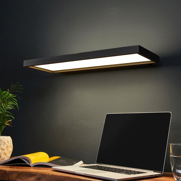 Arcchio LED осветление за офис Rick, черно, универсално бяло, Затъмняване, Черен, кабинет / офис, Пластмаса, Модерен