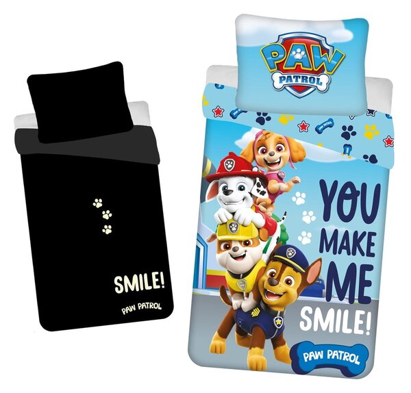 Единично памучно детско спално бельо със светещ ефект 140x200 cm Paw Patrol – Jerry Fabrics