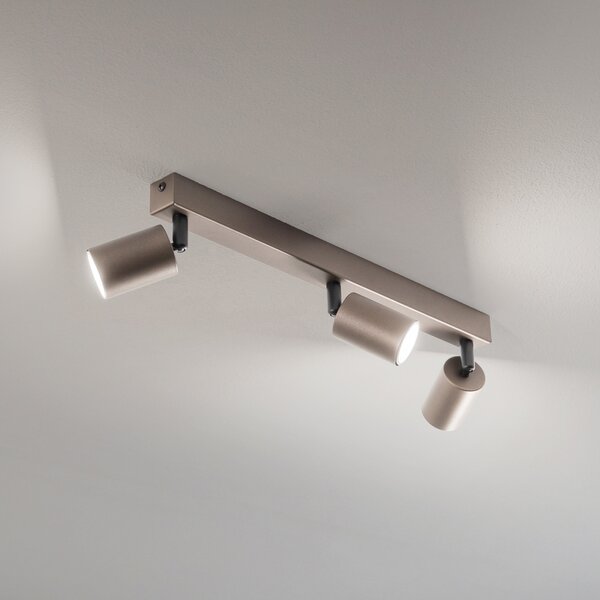 TK Lighting Таванен спот Връх, регулируем, кафяв, с три линейни крушки, Затъмняване, Кафяв / ръждив, Дневна/трапезария, Метал, Модерен, Таван с много пламъци