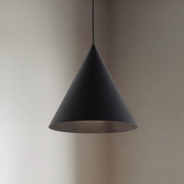 TK Lighting Висящо осветително тяло Cono, единична светлина, Ø 25 cm, черно, Затъмняване, Черен, Дневна/трапезария, Метал, Модерен