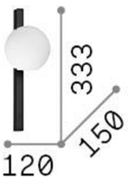 IDEAL LUX Ideal Lux стенен аплик Binomio месинг, цвят 1 светлина, метално, Злато / месинг, Дневна/трапезария, Стъкло, Модерен