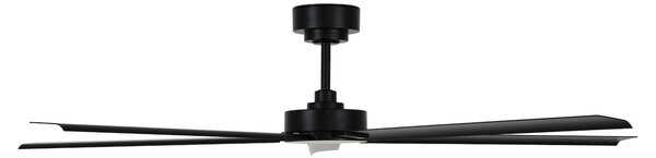 Beacon Lighting Тавански вентилатор Monza, черен, DC, безшумен, Ø 152 см, IP55, Черен, Дневна/трапезария, Алуминий, Модерен