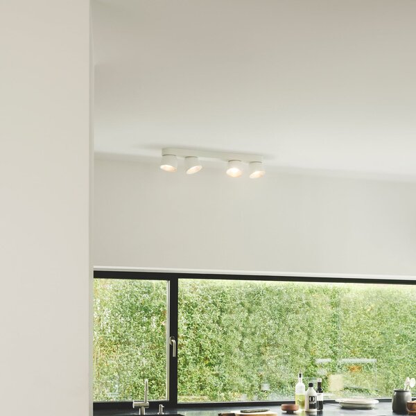 Nordlux Downlight Pitcher, GU10, четирипламенна, метал, бяла, Затъмняване, Бял, Дневна/трапезария, Метал, Модерен