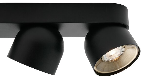 Nordlux Downlight Pitcher, GU10, четирипламенна, метал, черна, Затъмняване, Черен, Дневна/трапезария, Метал, Модерен