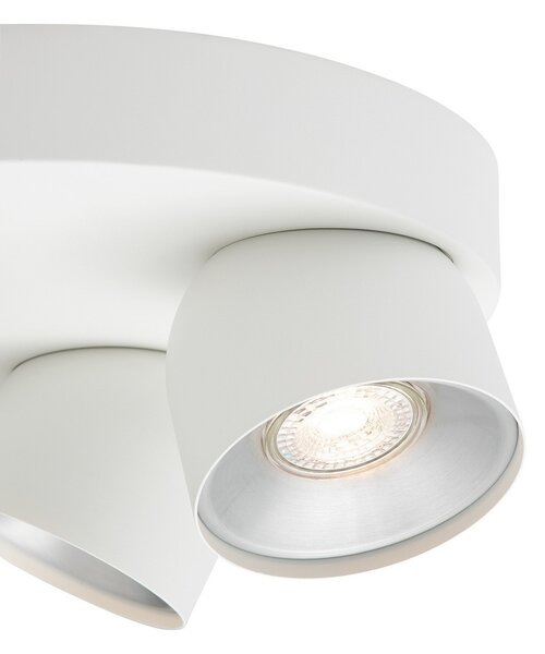 Nordlux Downlight Pitcher, GU10, трипламенна, кръгла, метална, бяла, Затъмняване, Бял, Дневна/трапезария, Метал, Модерен