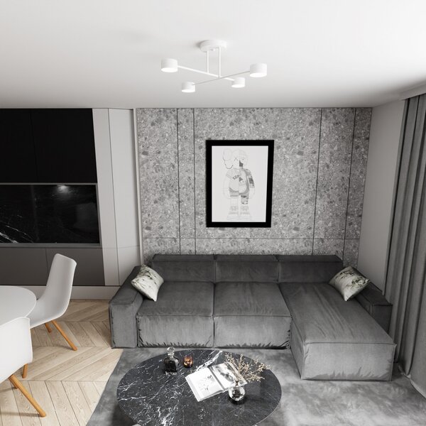 EMIBIG LIGHTING Таванна лампа Modus 4, стомана, четирипламенна, GX53, бяла, Затъмняване, Бял, Дневна/трапезария, Метал, Модерен