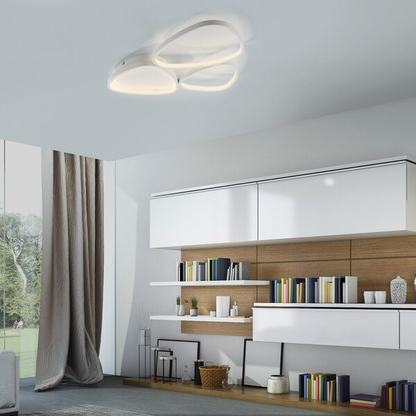 JUST LIGHT. GmbH LED осветление за таван Pebbles, бяло, с възможност димиране, Затъмняване, Бял, Коридор, Метал, Модерен