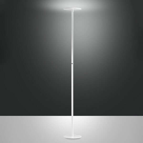 Fabas Luce LED подова лампа Regina, бяла, CCT, с възможност за димиране, височина 180 cm, Затъмняване, Бял, Дневна/трапезария, Метал, Модерен