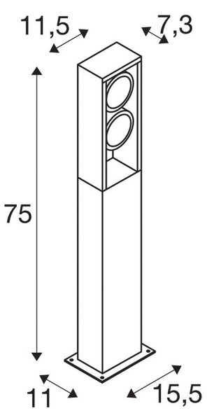 SLV Eskina Frame 75 LED проектор, антрацит, алуминий, IP65, CCT, Черен, Алуминий, Модерен