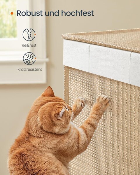 Модулен кош за пране Songmics, Натурален, LCB601N01, 46.5 x 37.5 x 65 см