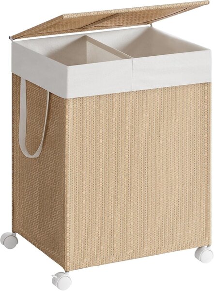 Модулен кош за пране Songmics, Натурален, LCB601N01, 46.5 x 37.5 x 65 см