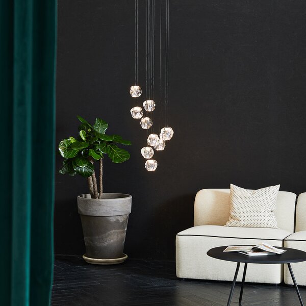 LOOM DESIGN LED висящо осветление Ice Ball, хром/ясен 10 светлини, Затъмняване, Металик, Дневна/трапезария, Метал, Модерен, Глобус