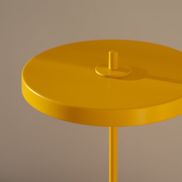 UMAGE LED акумулаторна настолна лампа Asteria Move sun yellow uni, 31cm, Затъмняване, Жълт, Дневна/трапезария, Метал, Дизайн