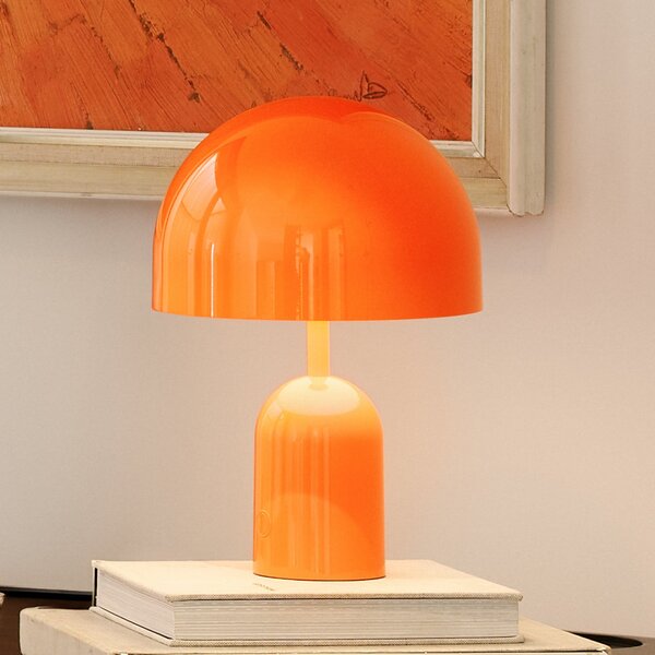Tom Dixon акумулаторна настолна лампа BELL PORTABLE, червена, 28 cm IP44, Затъмняване, Червен, Дневна/трапезария, Пластмаса, Дизайн