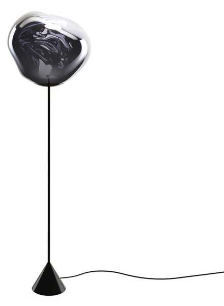 Tom Dixon LED стояща лампа Melt Cone Slim, димно сива, 180 cm, Черен, Дневна/трапезария, Пластмаса, Дизайн