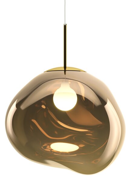 Tom Dixon висяща лампа Melt, Ø 50 cm, бронзов цвят, фасунга, Затъмняване, Бронзов / античен месинг, Дневна/трапезария, Пластмаса, Дизайн