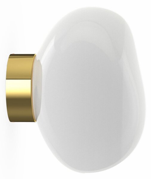 Tom Dixon LED стенна лампа Melt на Dixon, Ø 29 cm, опалово/златисто, Затъмняване, Злато / месинг, Дневна/трапезария, Пластмаса, Дизайн