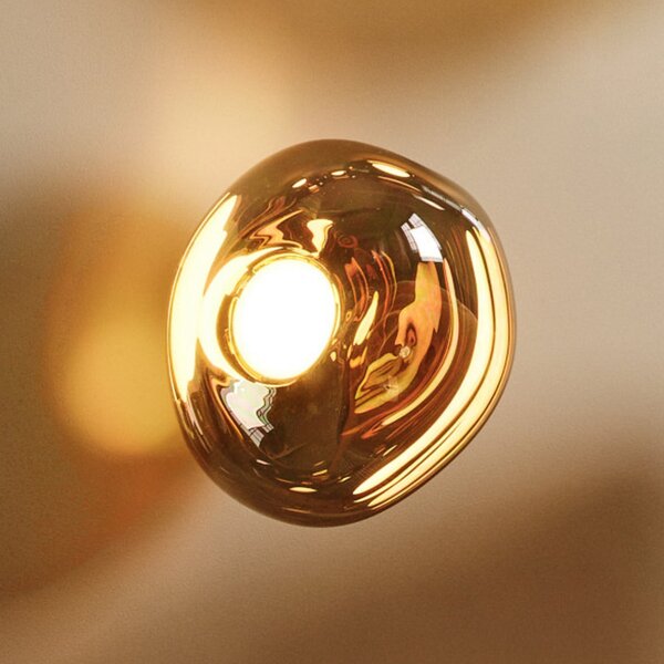 Tom Dixon LED стенна лампа Melt на Dixon, Ø 50 cm, бронзов цвят, Затъмняване, Бронзов / античен месинг, Дневна/трапезария, Пластмаса, Дизайн