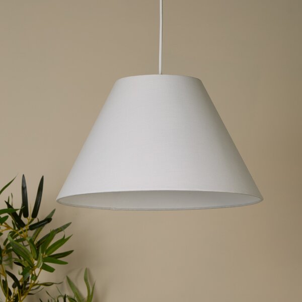 Searchlight Висяща лампа Lyta, бяла, Ø 38 cm, текстил, E27, конусовидна форма, Затъмняване, Бял, Дневна/трапезария, Плат / текстил, Скандинавски